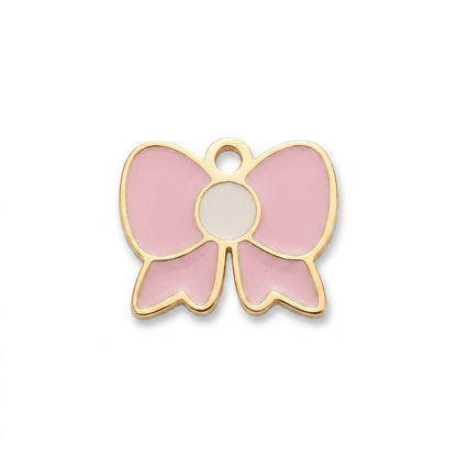 Pink Enamel Bow Charm