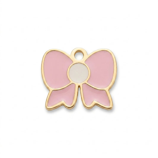 Pink Enamel Bow Charm