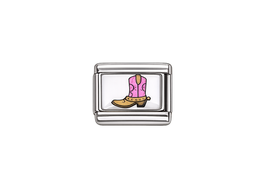 Pink Cowgirl Boot Italain Charm