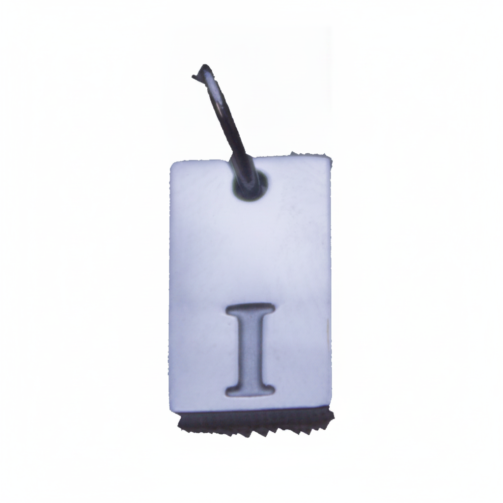 Rectangle  Initial Charm — Silver / I