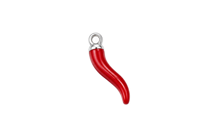 Red Silver Enamel Chilli Pepper Charm