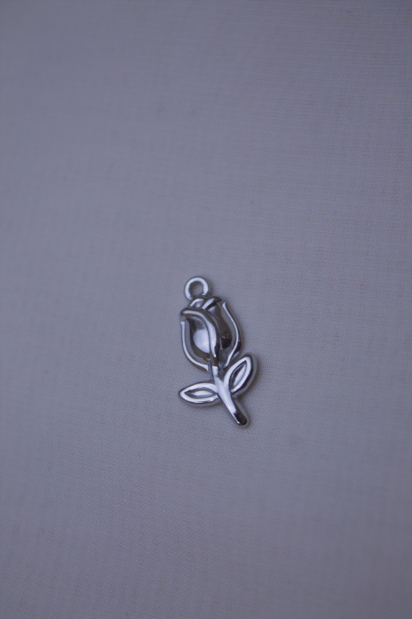 Classic Silver Rose Bud Charm