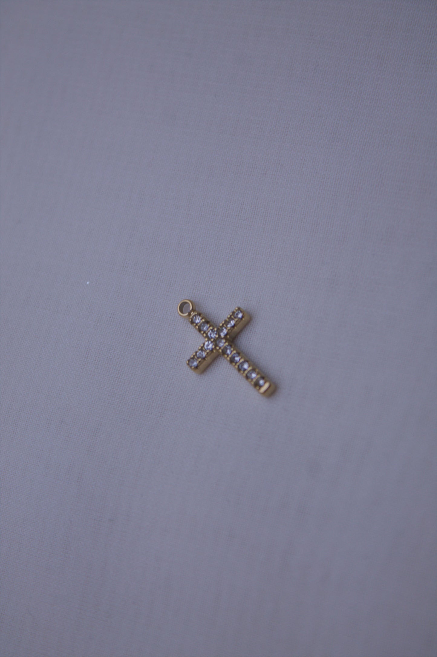 Crystal Gold Cross Charm