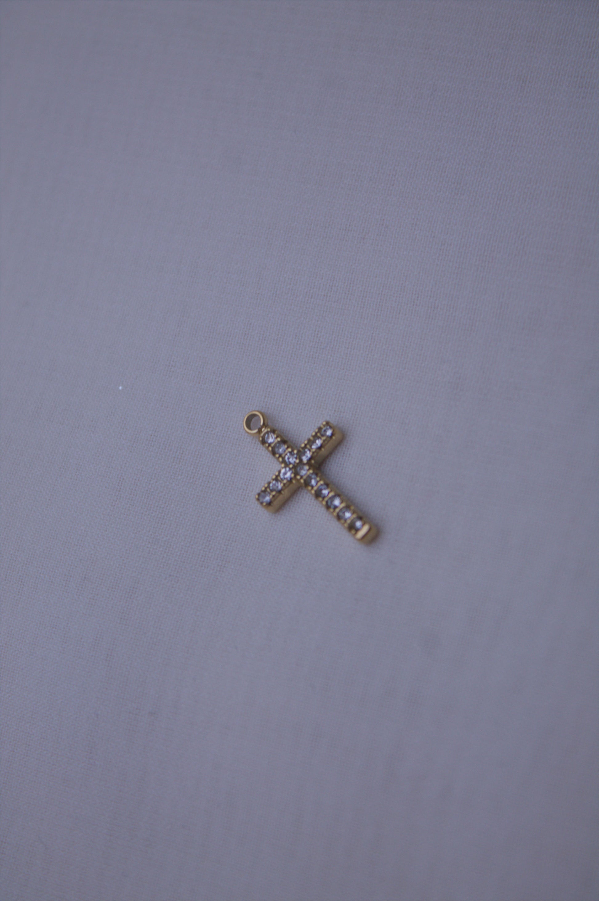 Crystal Gold Cross Charm
