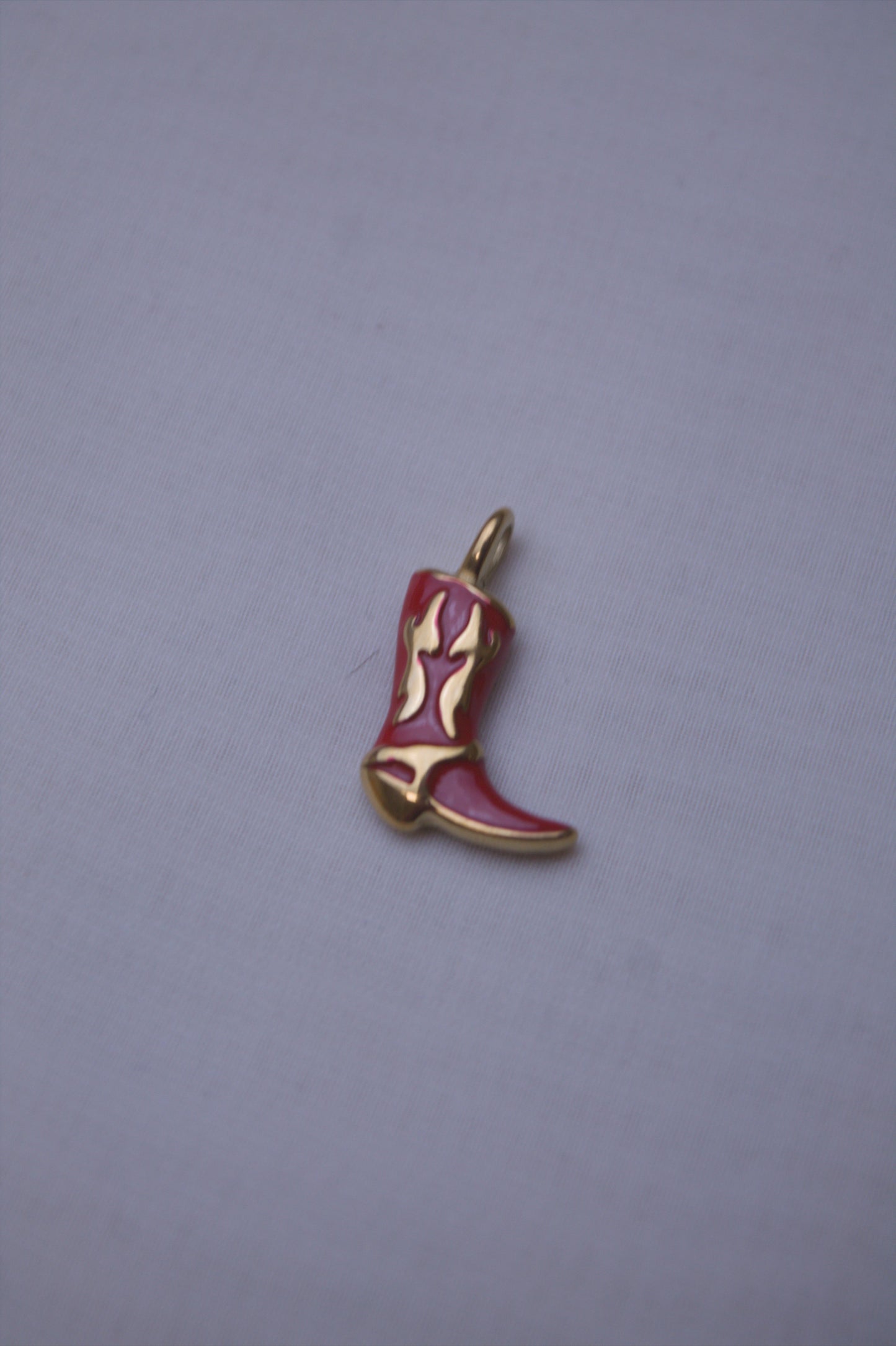 Pink Enamel Cowboy Boot Charm