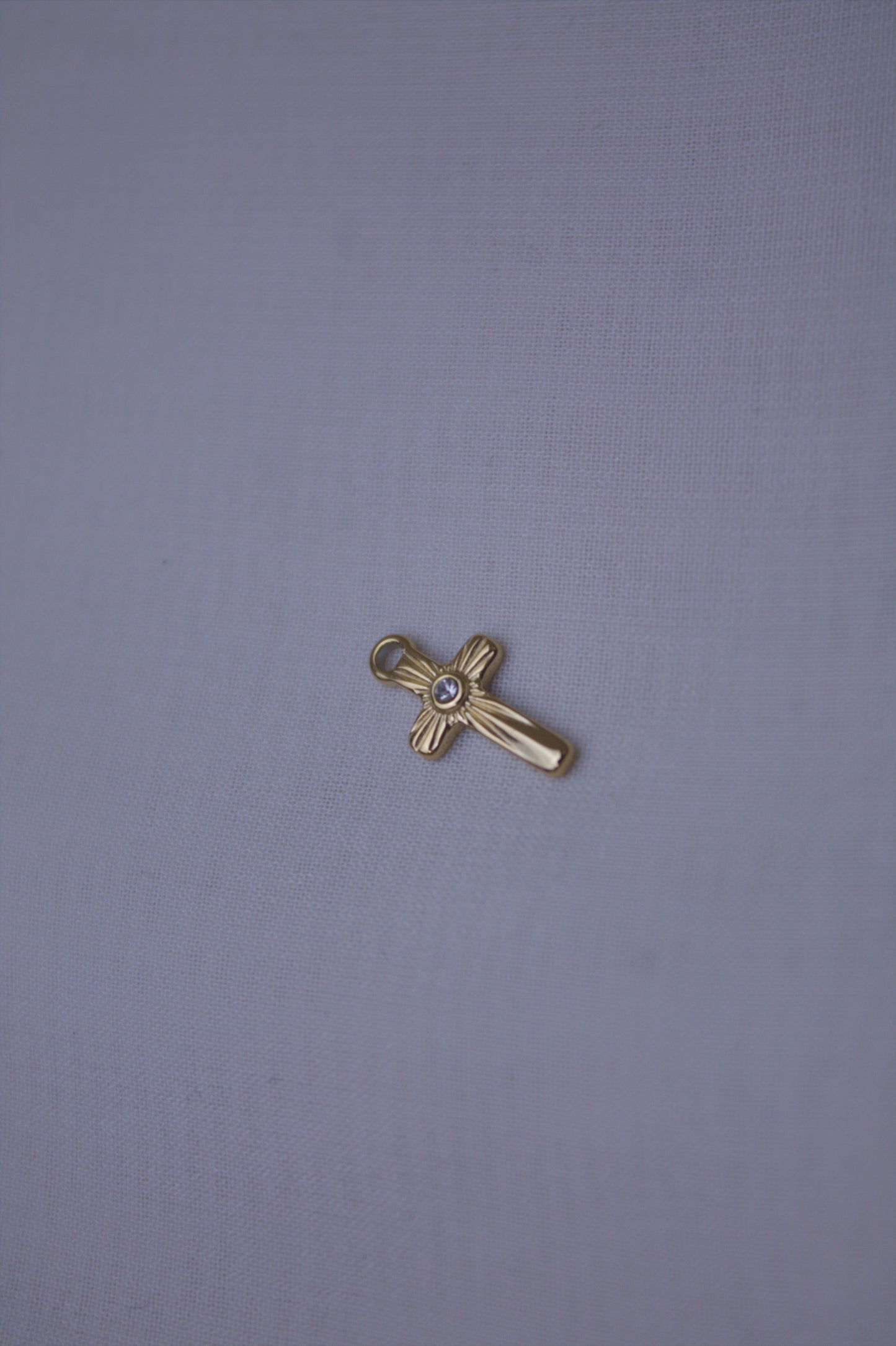 Crystal Gold Cross Charm
