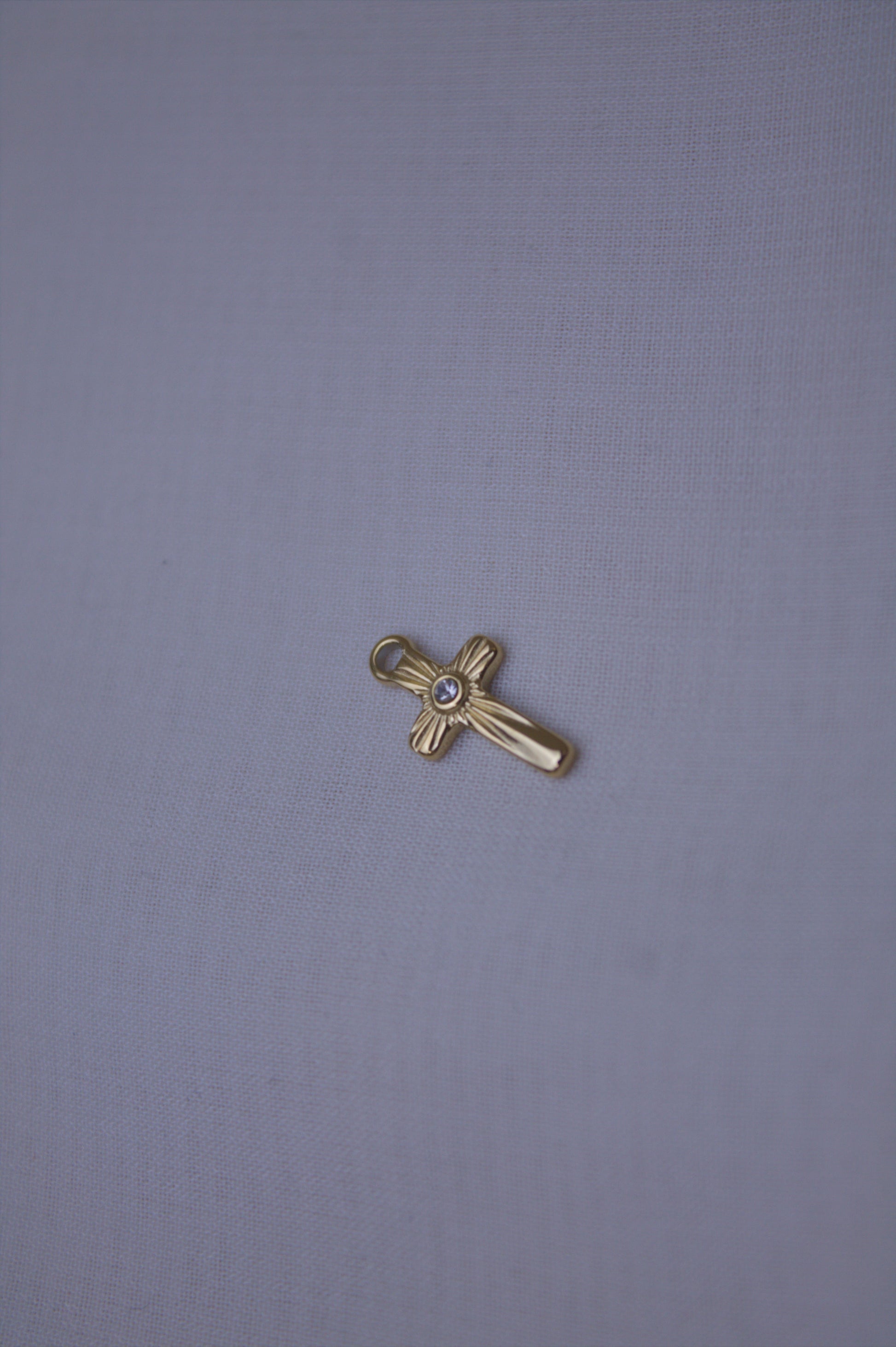 Crystal Gold Cross Charm