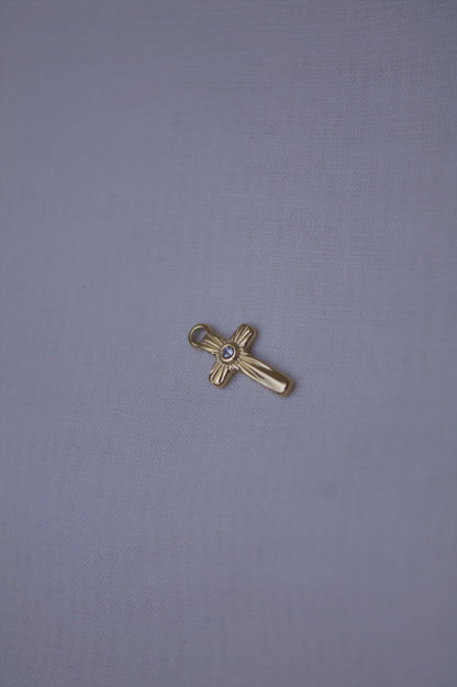 Crystal Gold Cross Charm