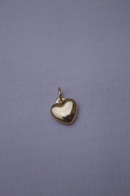 Classic Gold Puffy Heart Charm