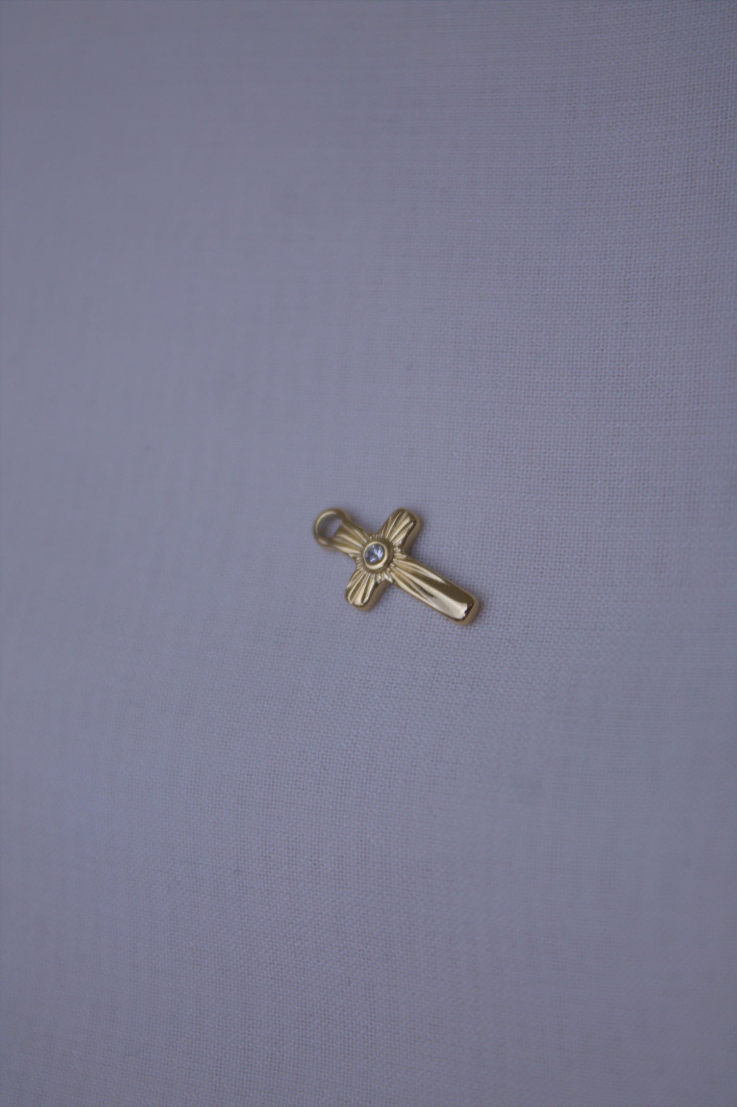 Crystal Gold Cross Charm