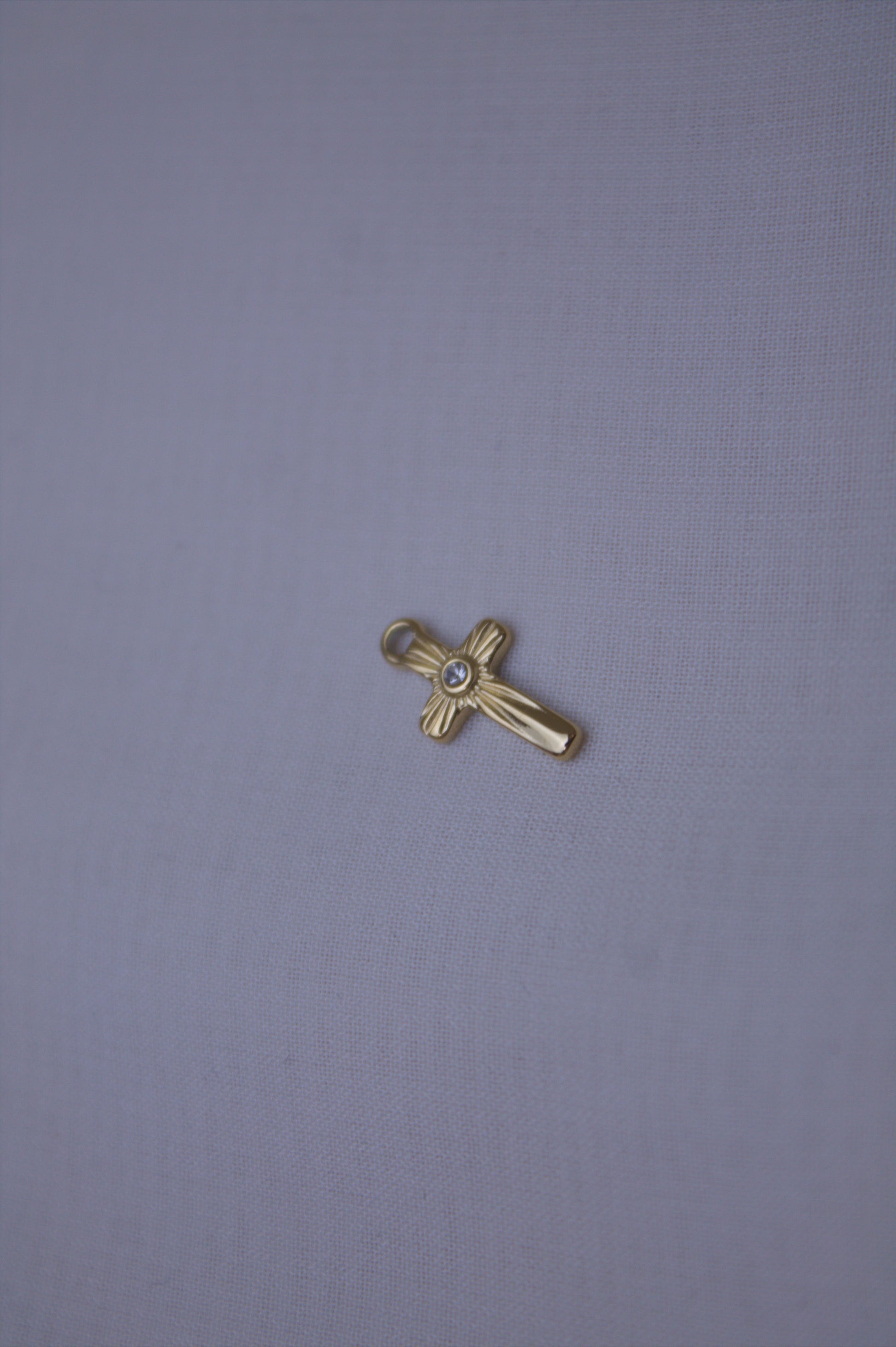 Crystal Gold Cross Charm
