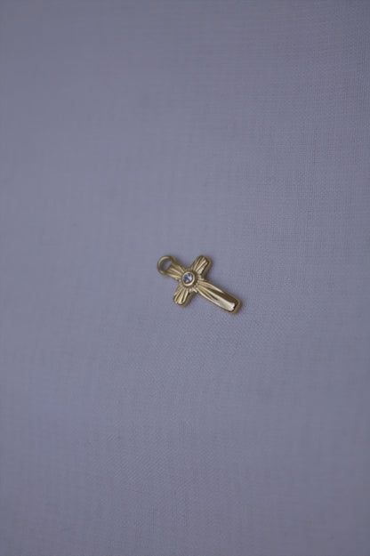 Crystal Gold Cross Charm