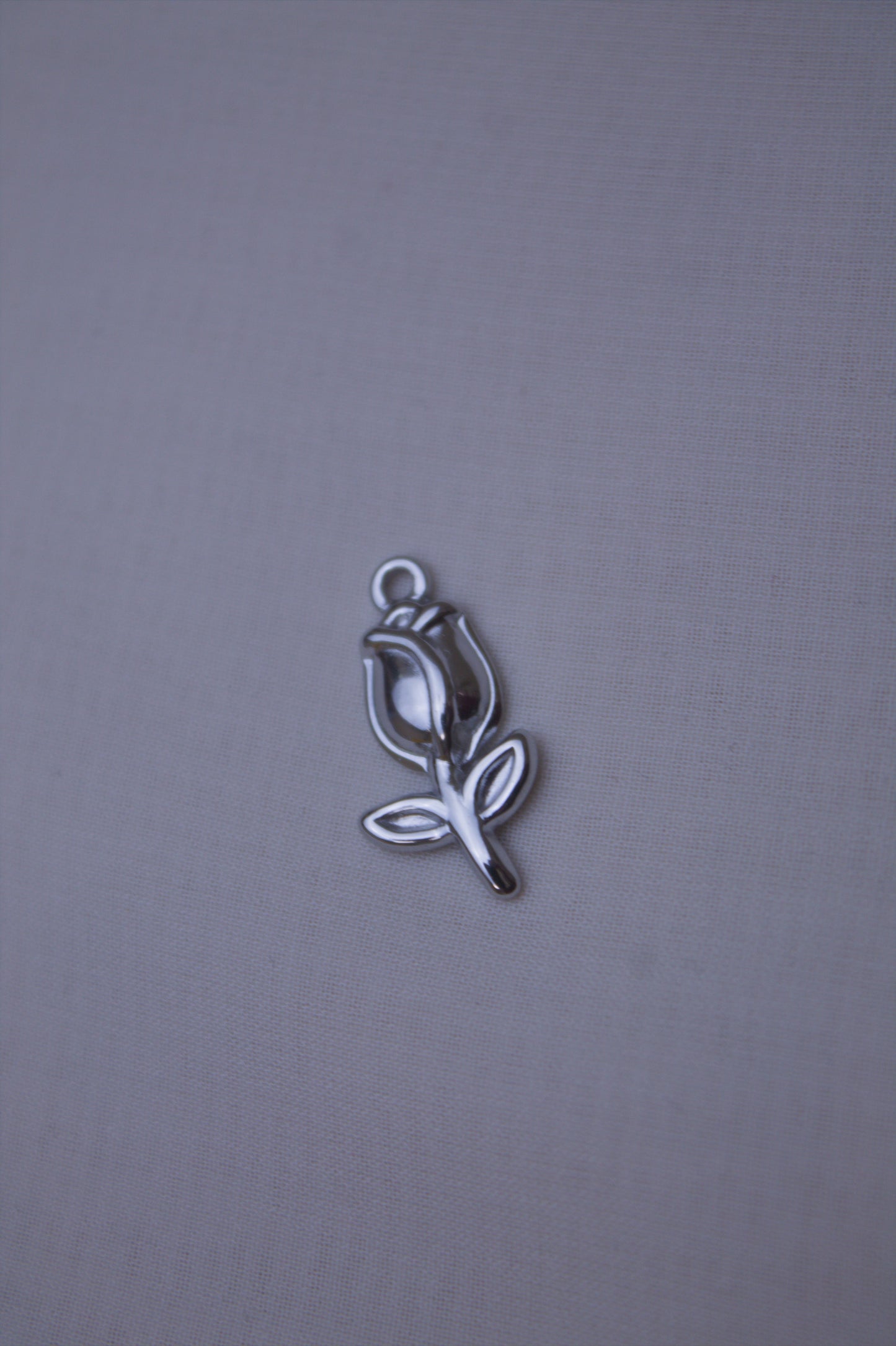 Classic Silver Rose Bud Charm