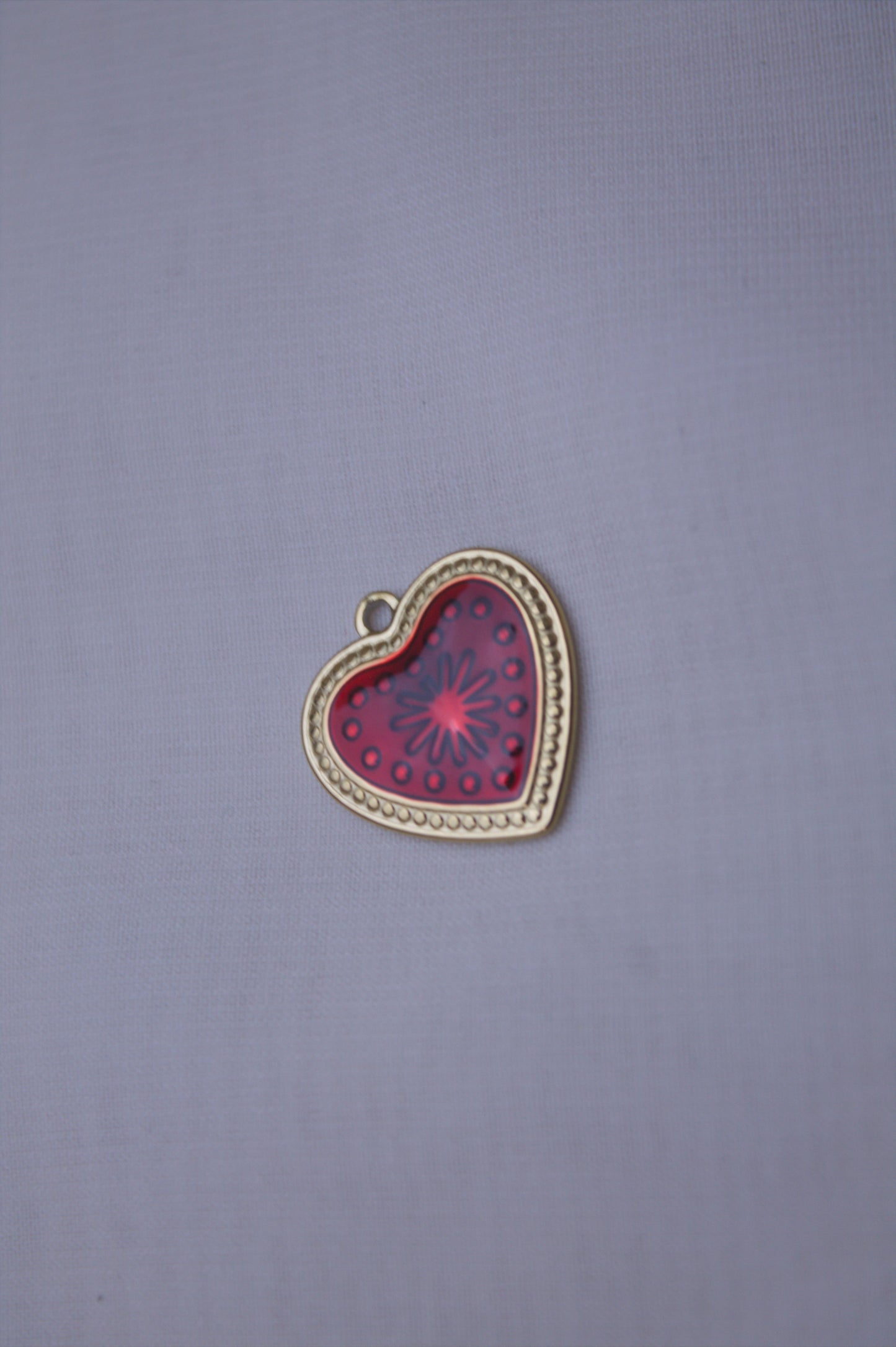 Enamel Red Heart Charm