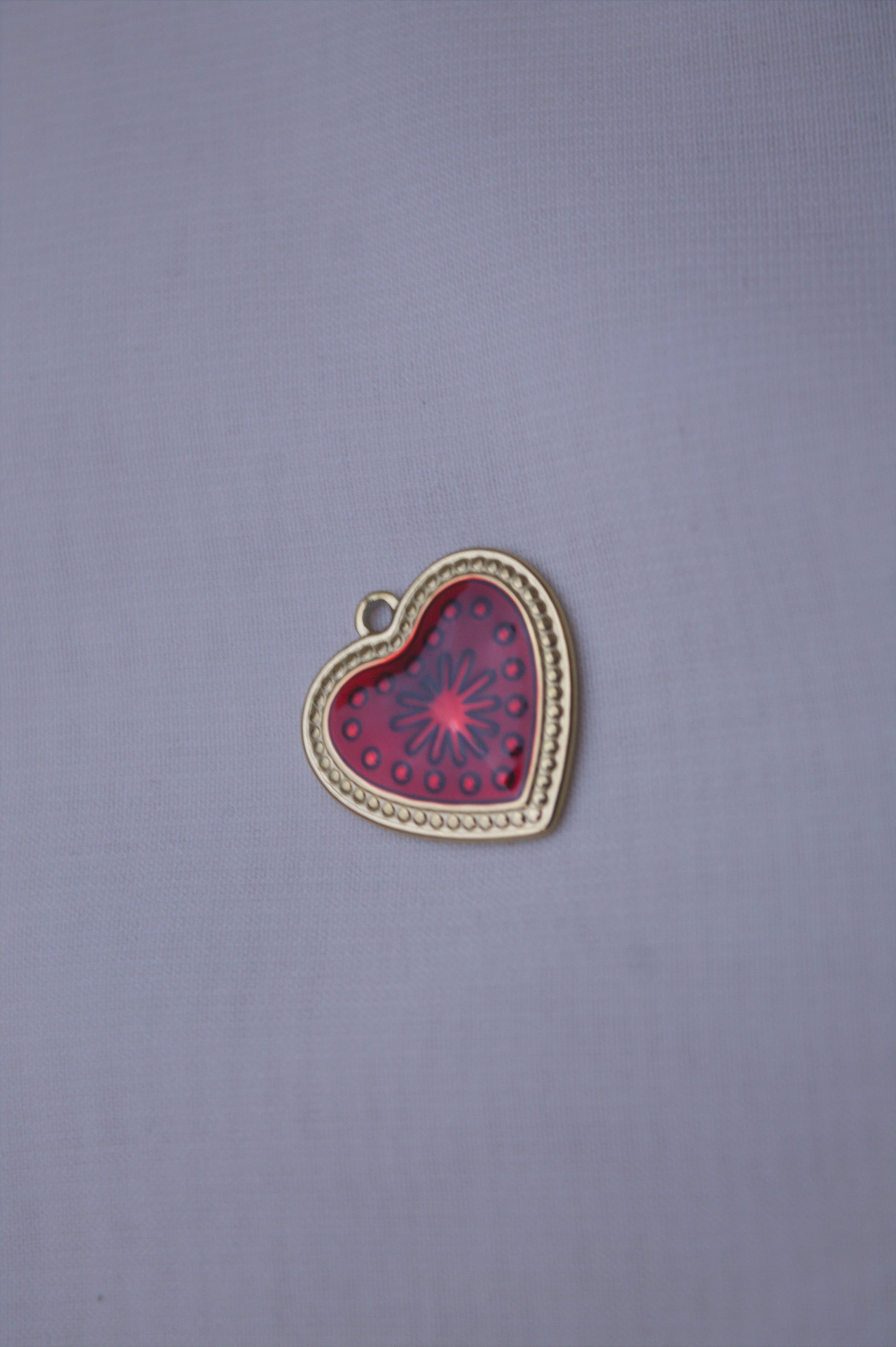 Enamel Red Heart Charm