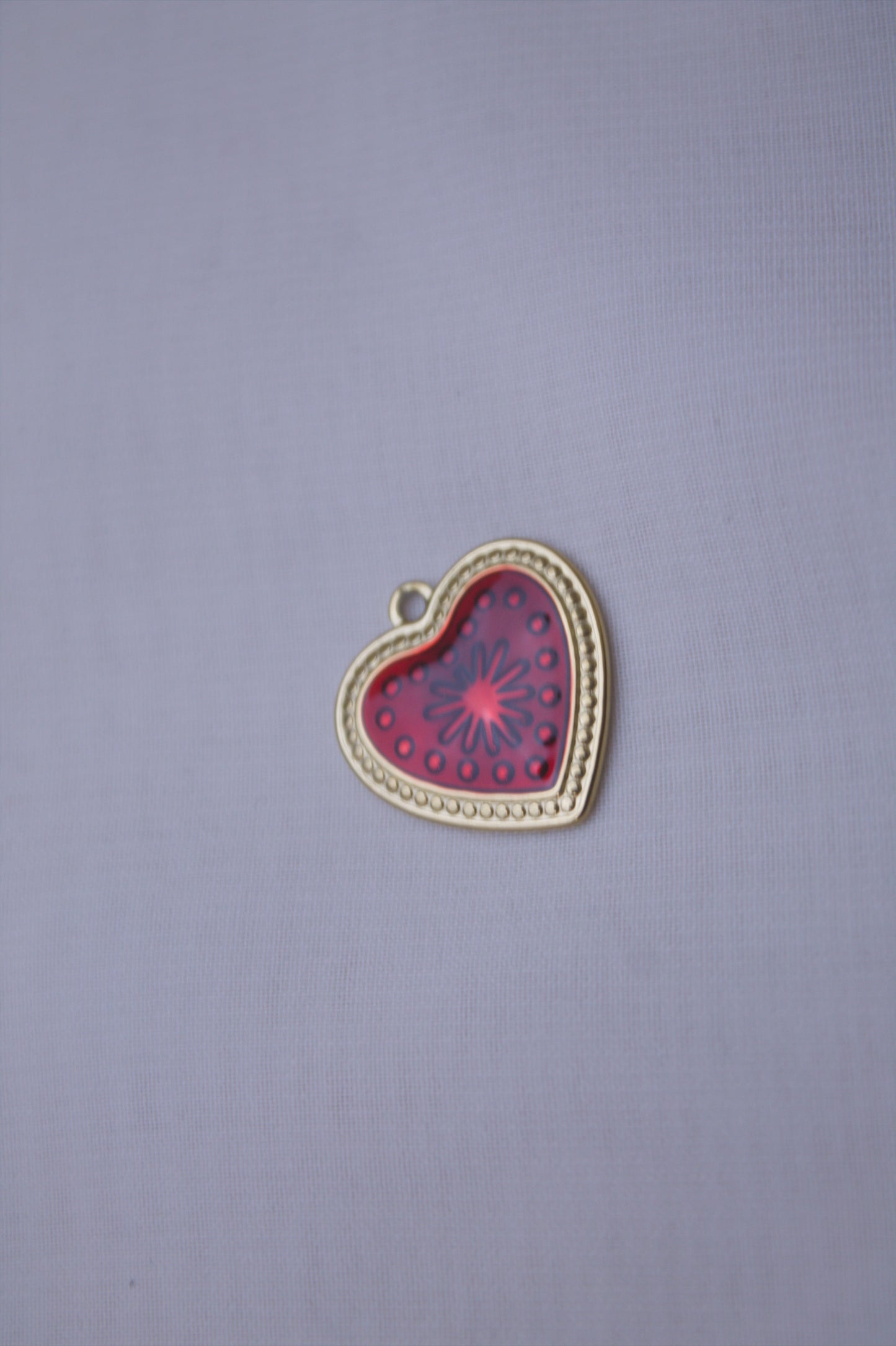 Enamel Red Heart Charm