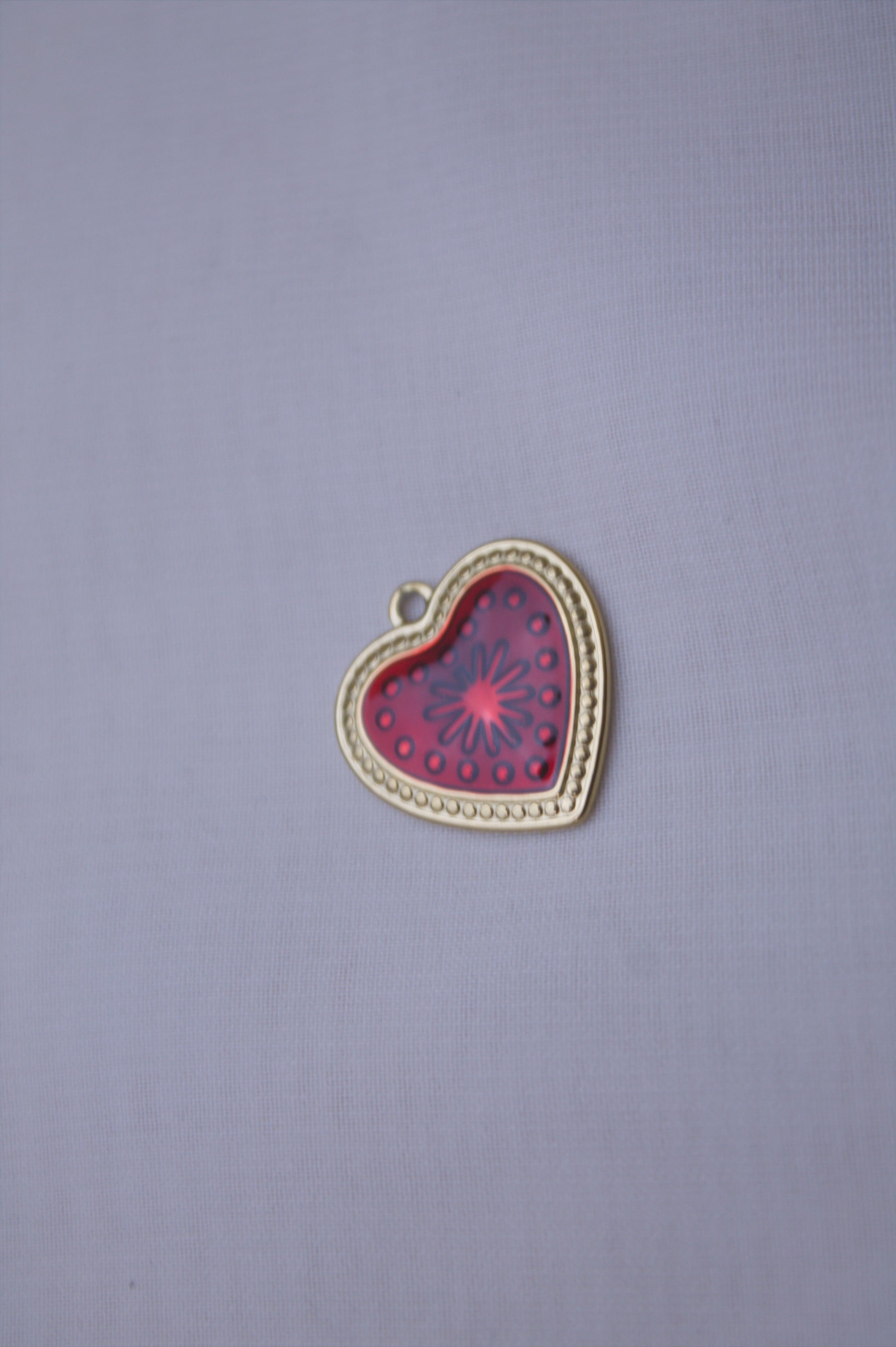 Enamel Red Heart Charm