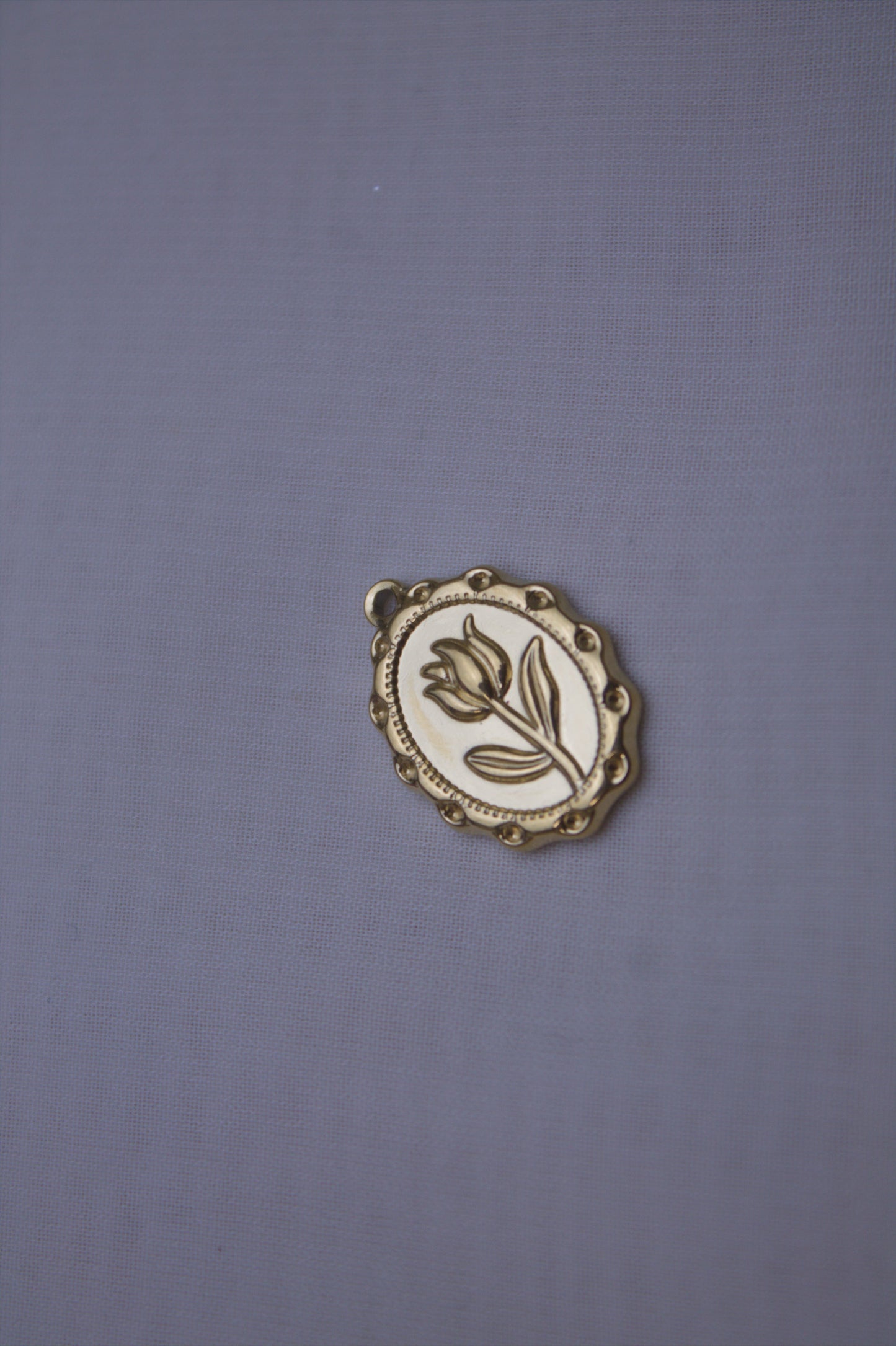 Enamel Gold Tulip Cameo Charm