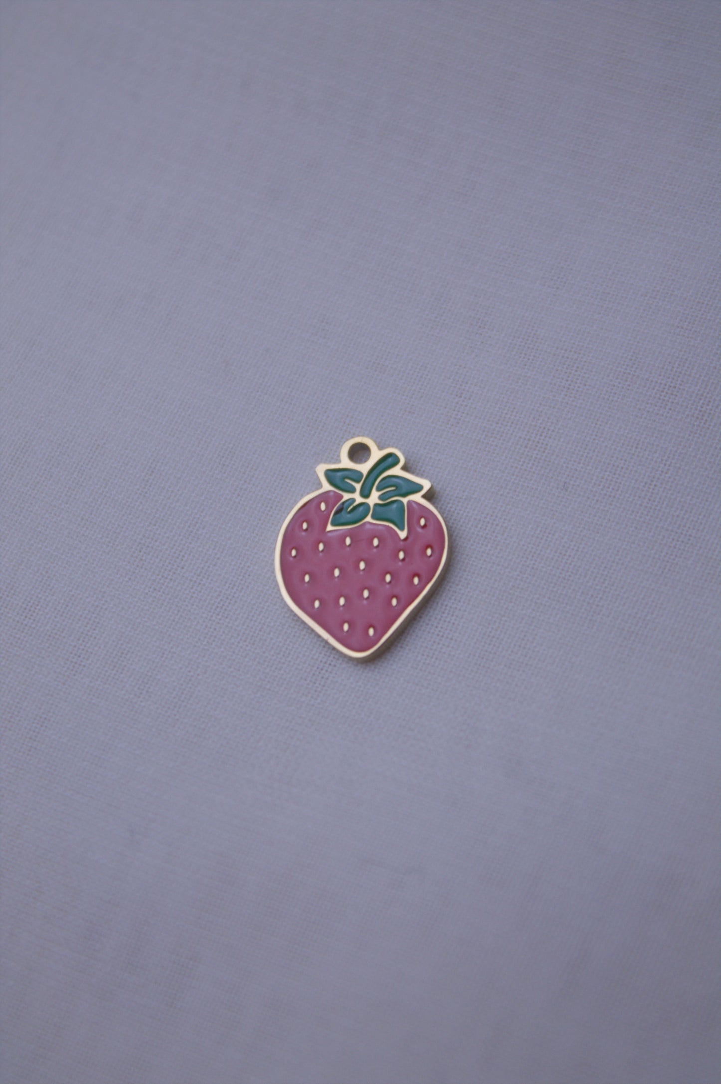 Enamel Pink Strawberry Charm