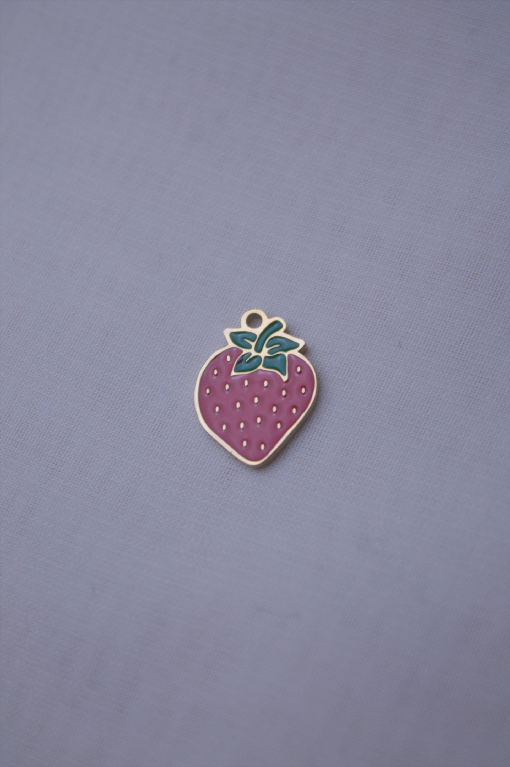 Enamel Pink Strawberry Charm