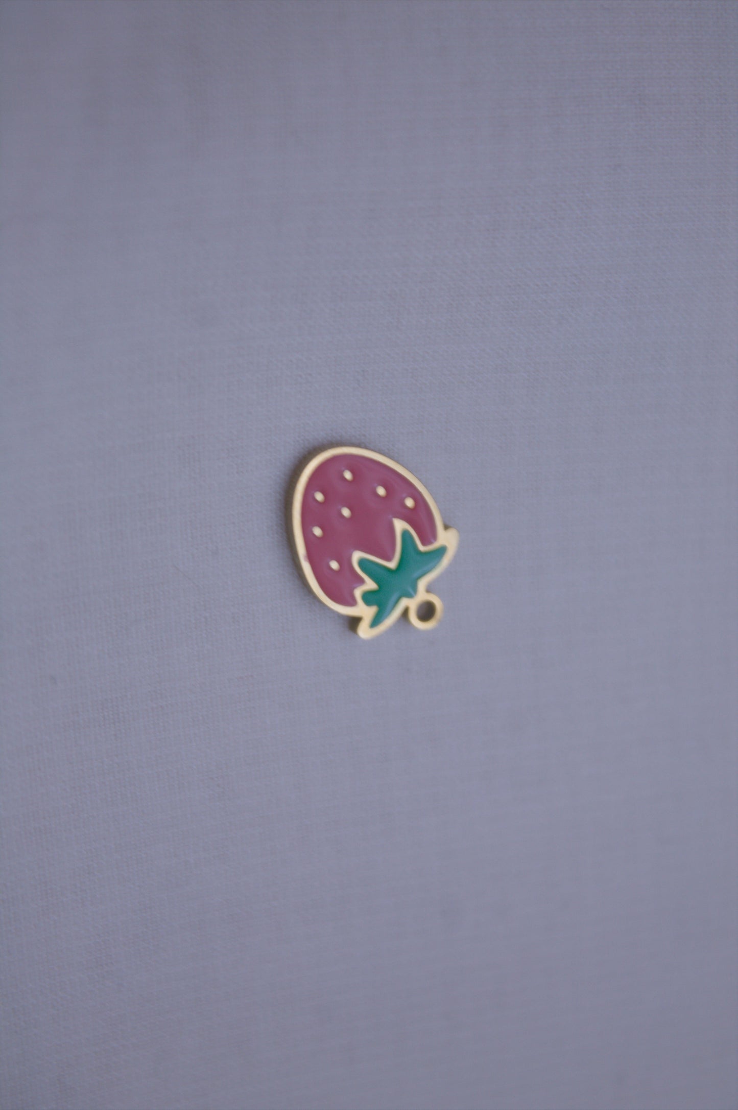 Enamel Pink Strawberry Charm