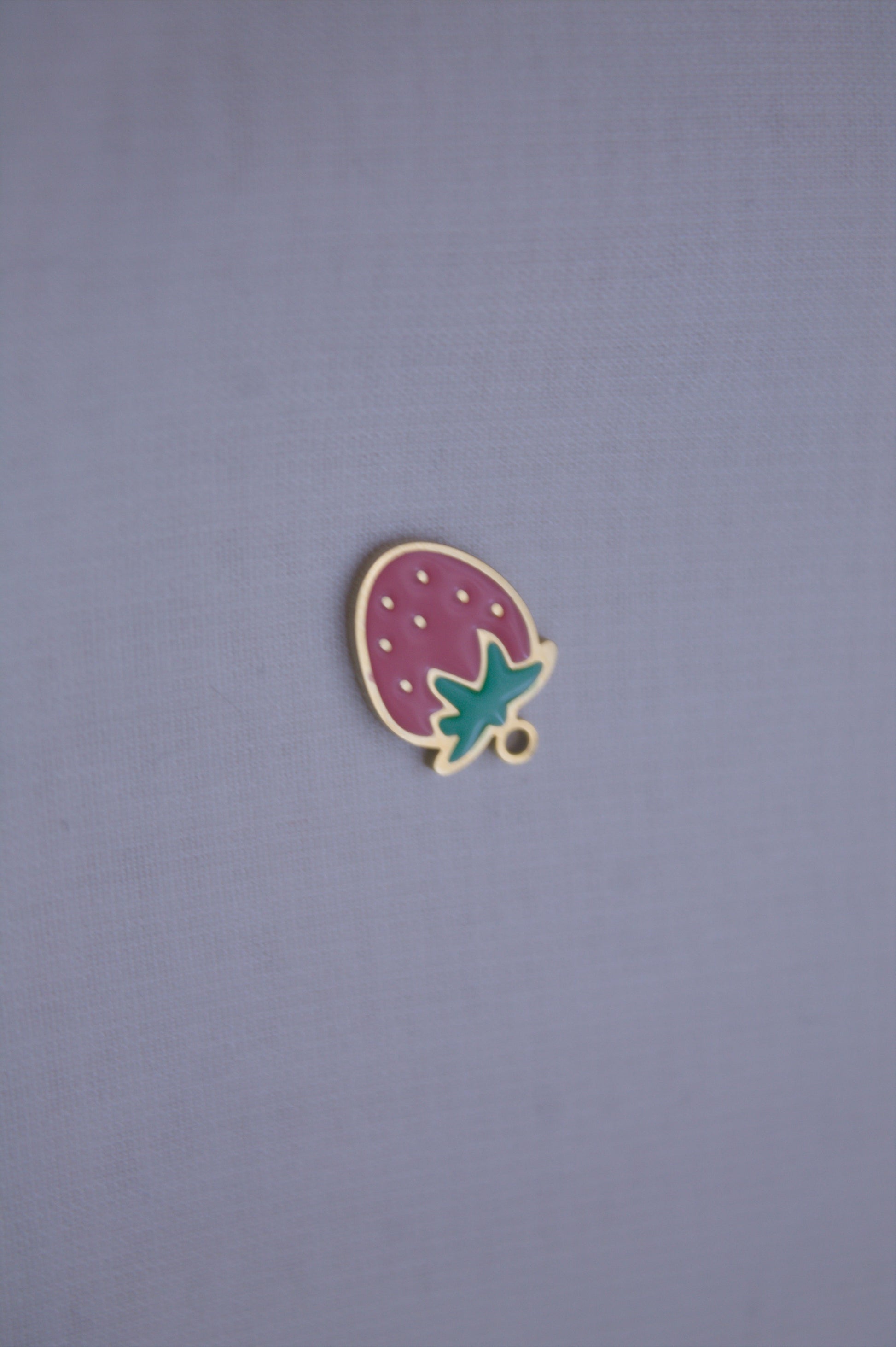 Enamel Pink Strawberry Charm