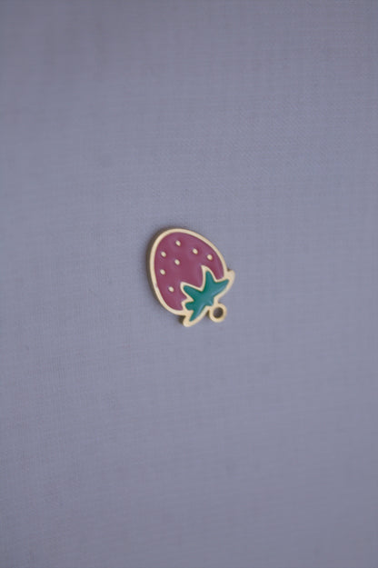 Enamel Pink Strawberry Charm