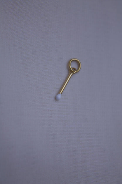 Gold Enamel Matchstick Charm