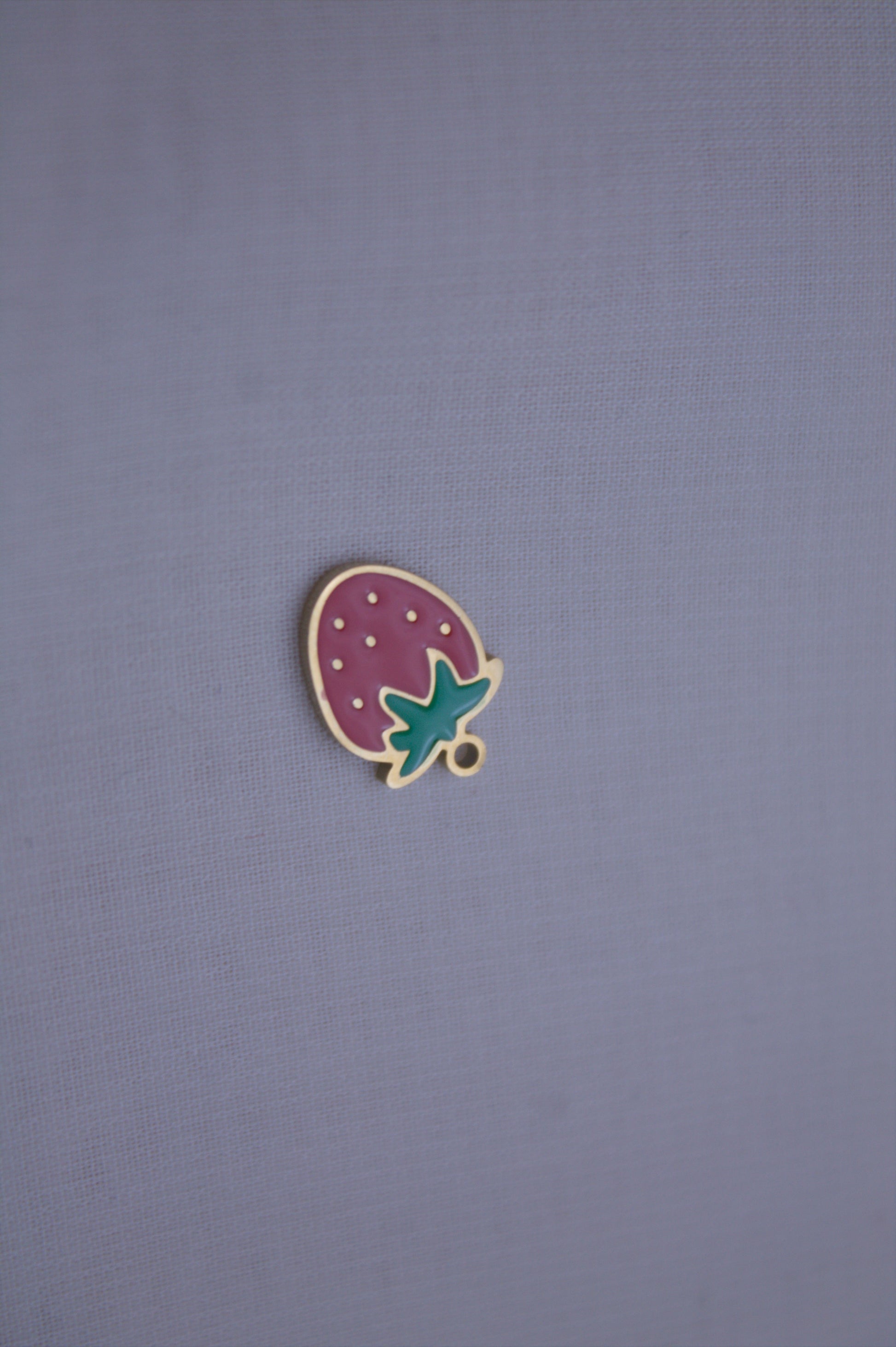 Enamel Pink Strawberry Charm