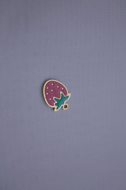 Enamel Pink Strawberry Charm