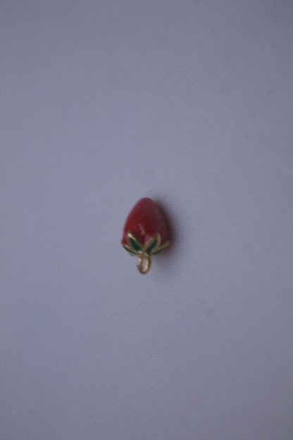 Enamel Red 3D Strawberry Charm