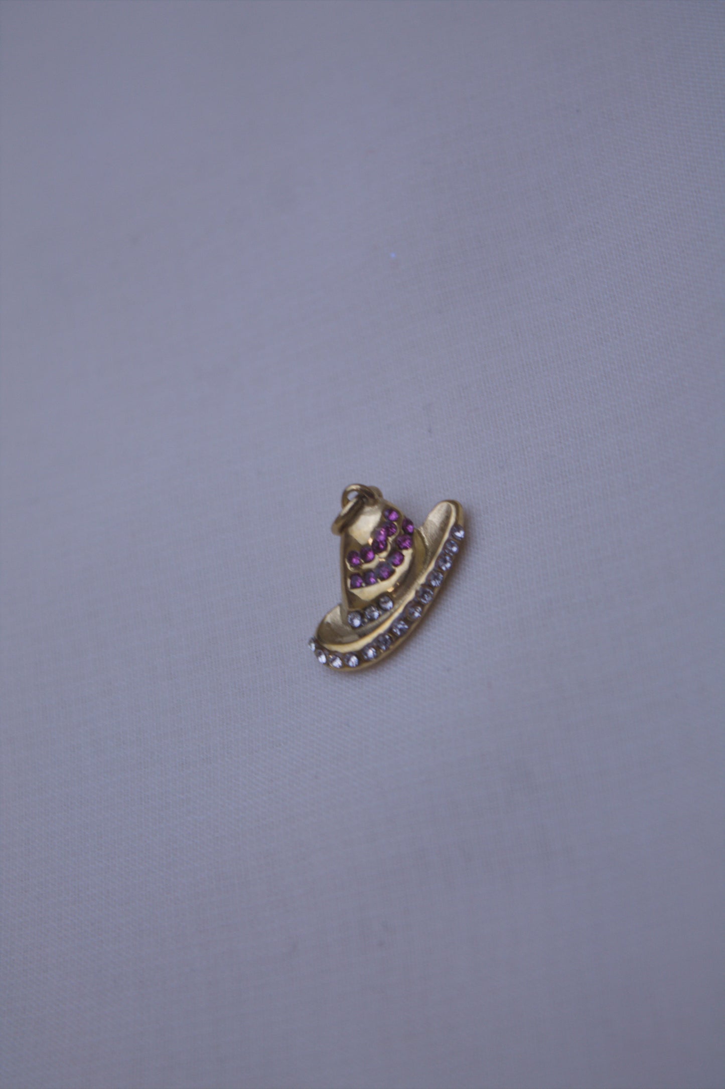 Gold Pink Crystal Cowboy Hat Charm