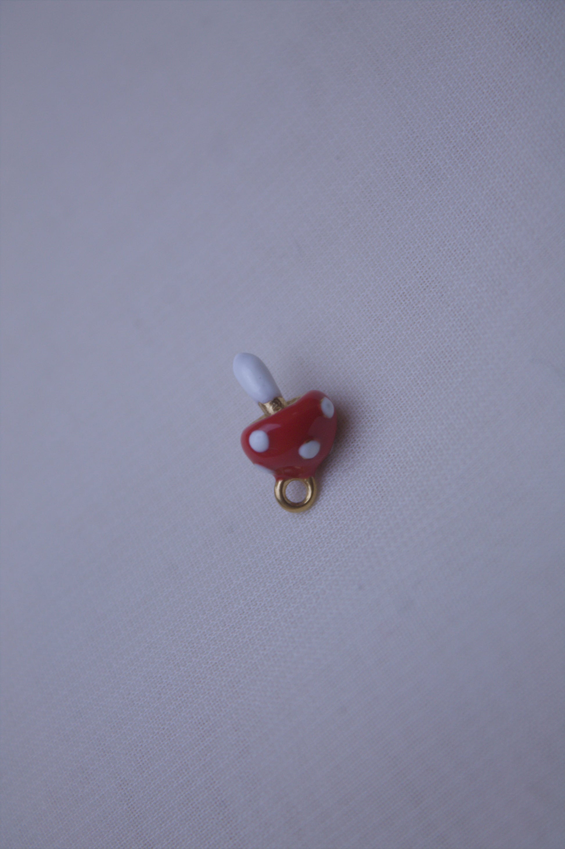 Enamel Red Mushroom Charm