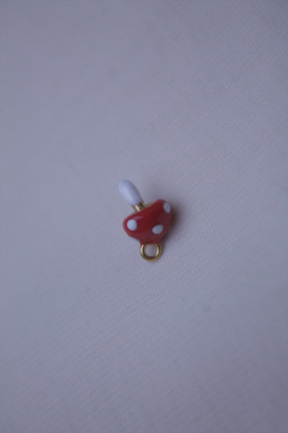 Enamel Red Mushroom Charm