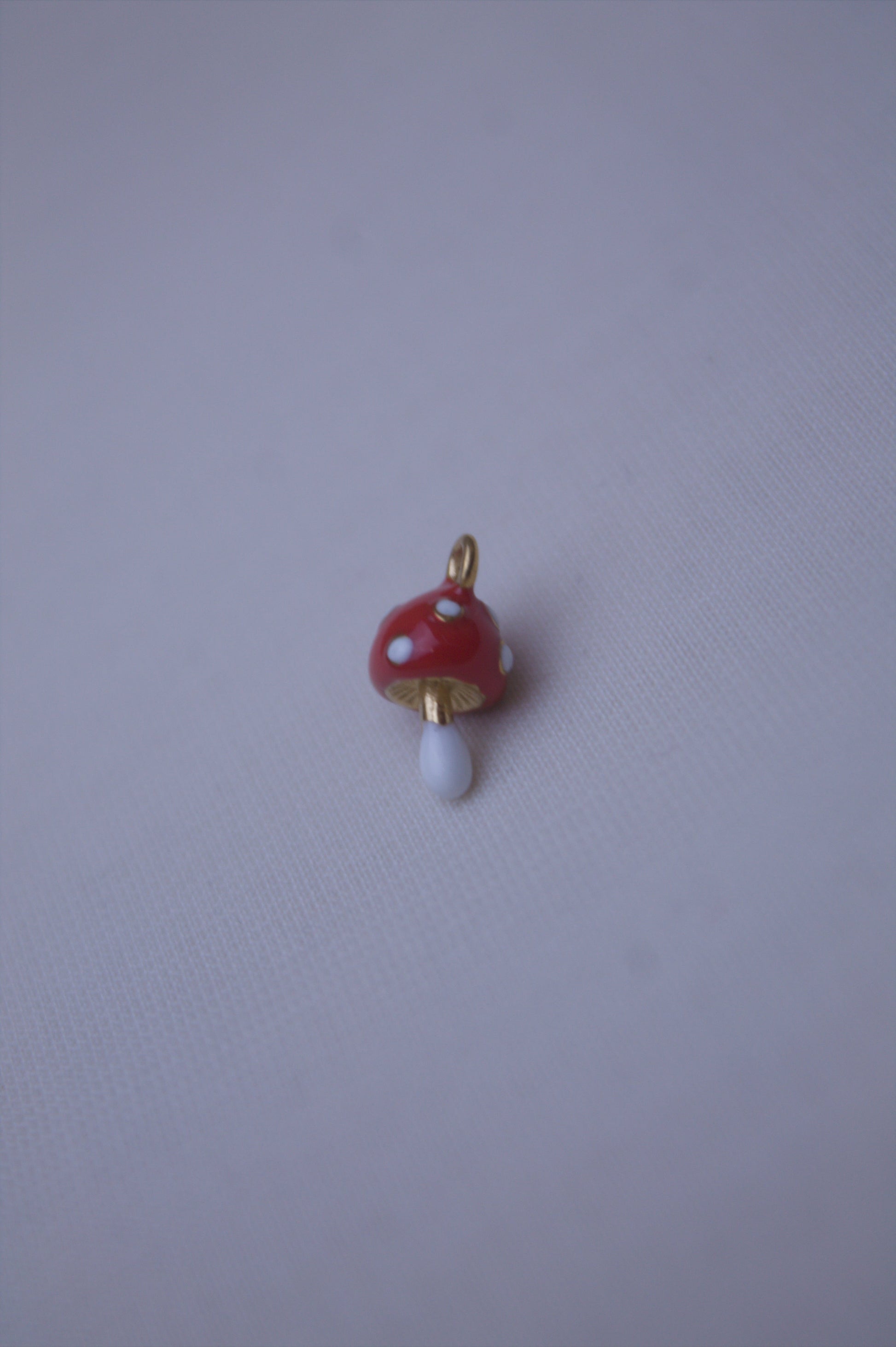 Enamel Red Mushroom Charm