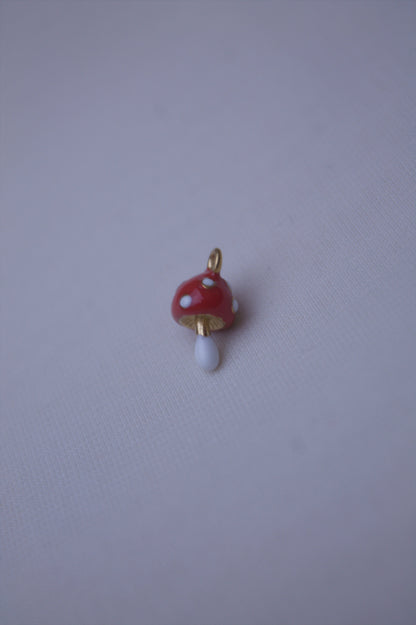 Enamel Red Mushroom Charm