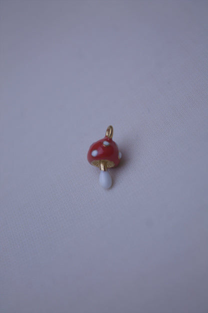 Enamel Red Mushroom Charm