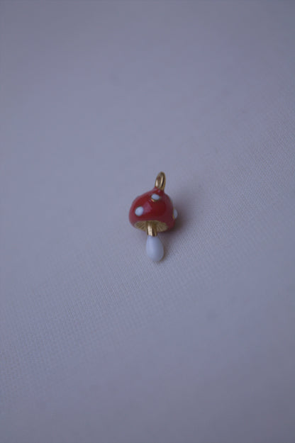 Enamel Red Mushroom Charm