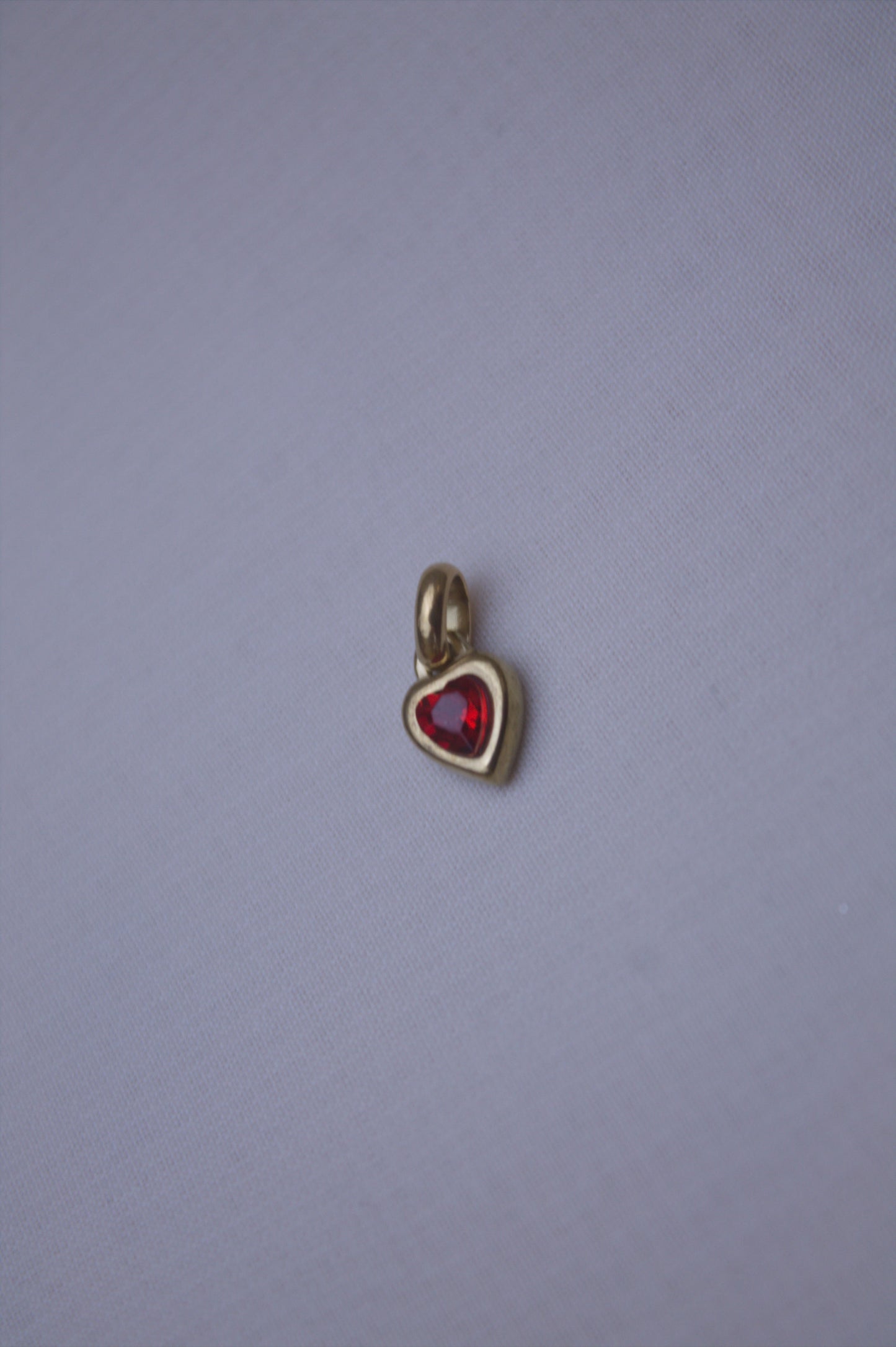 Gold Green Crystal Heart Charm