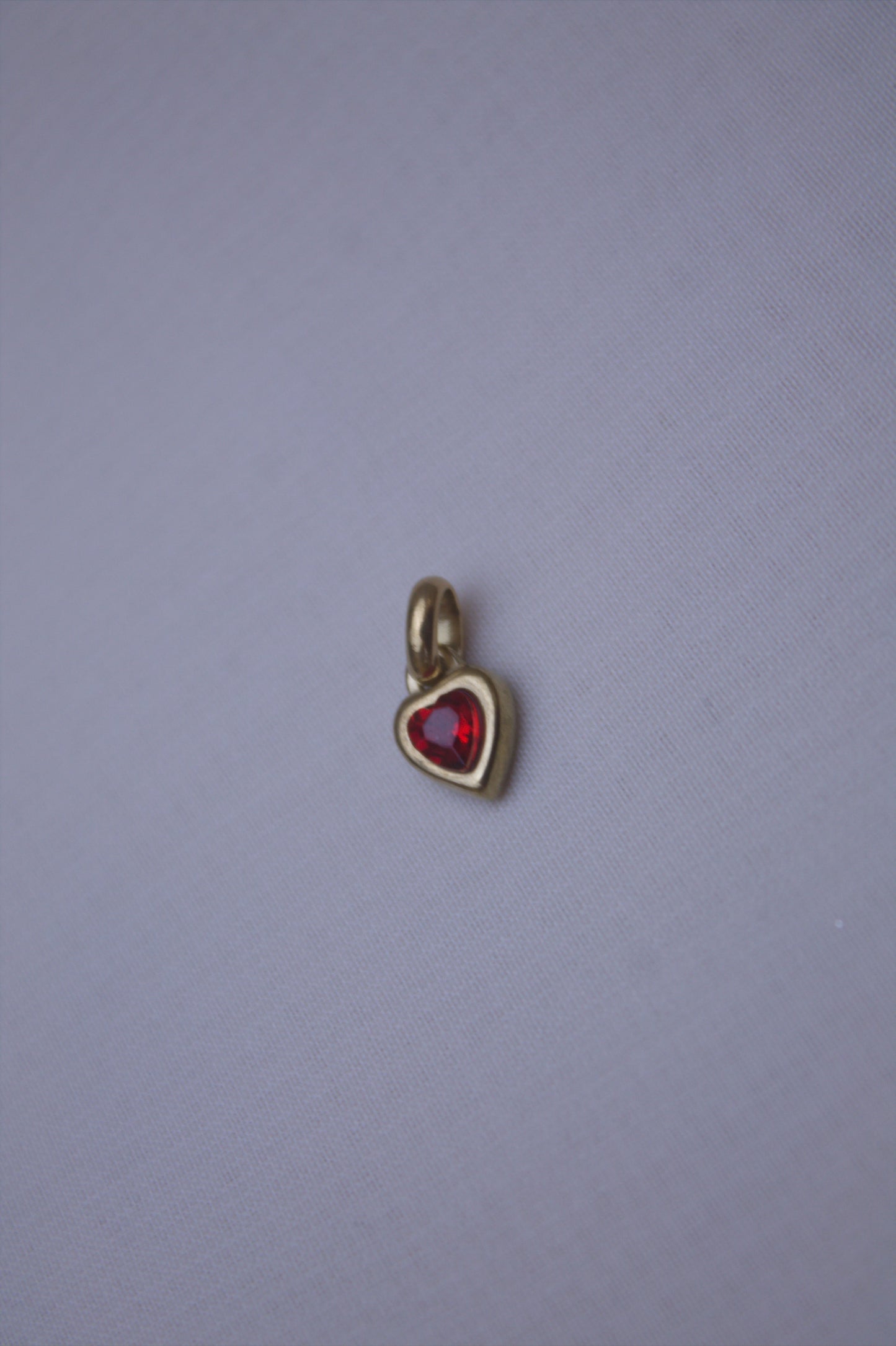 Gold Green Crystal Heart Charm