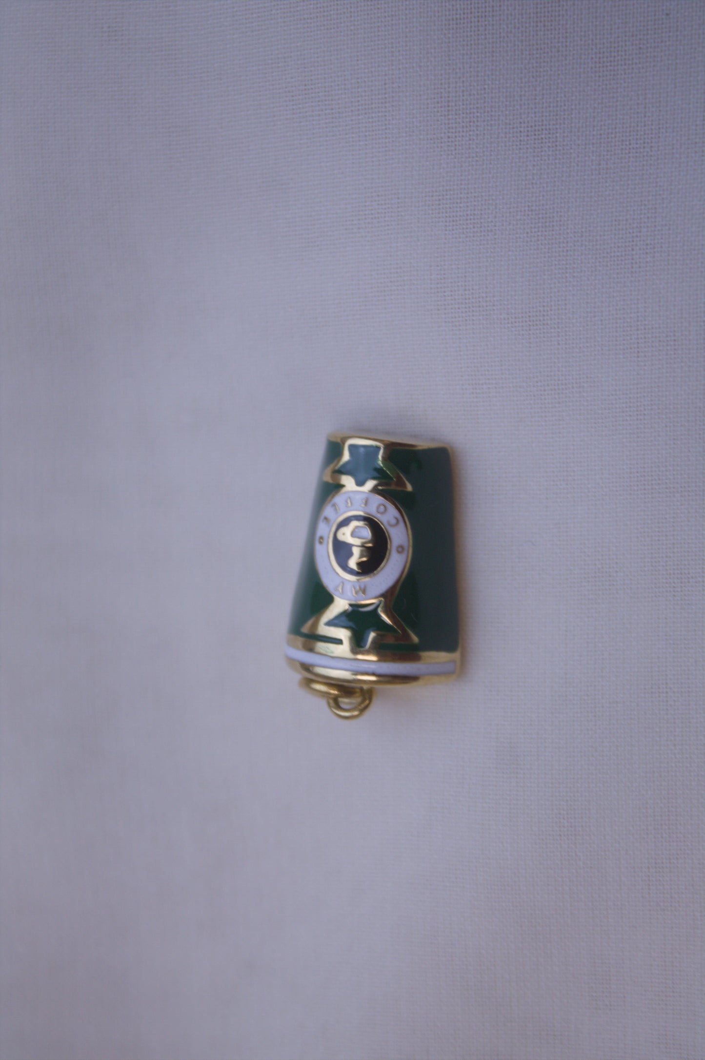 Green Enamel Coffee Cup Charm