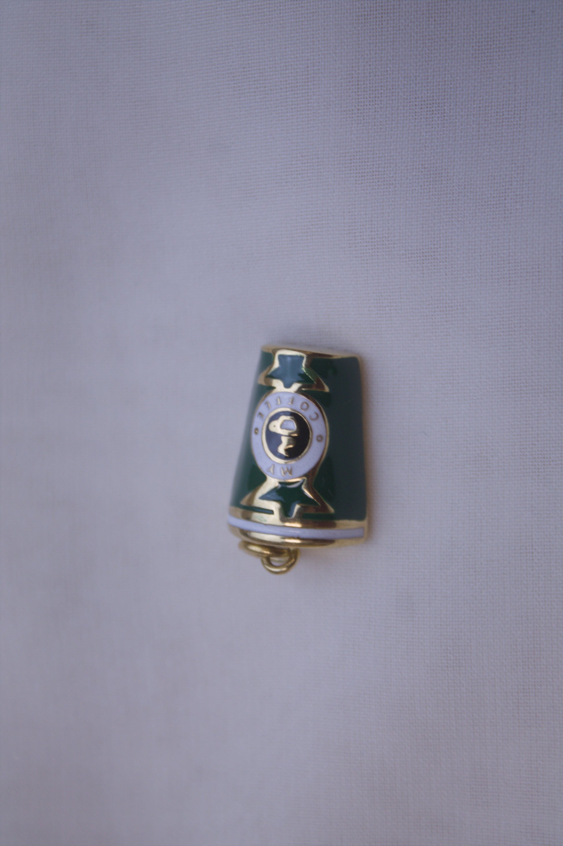 Green Enamel Coffee Cup Charm