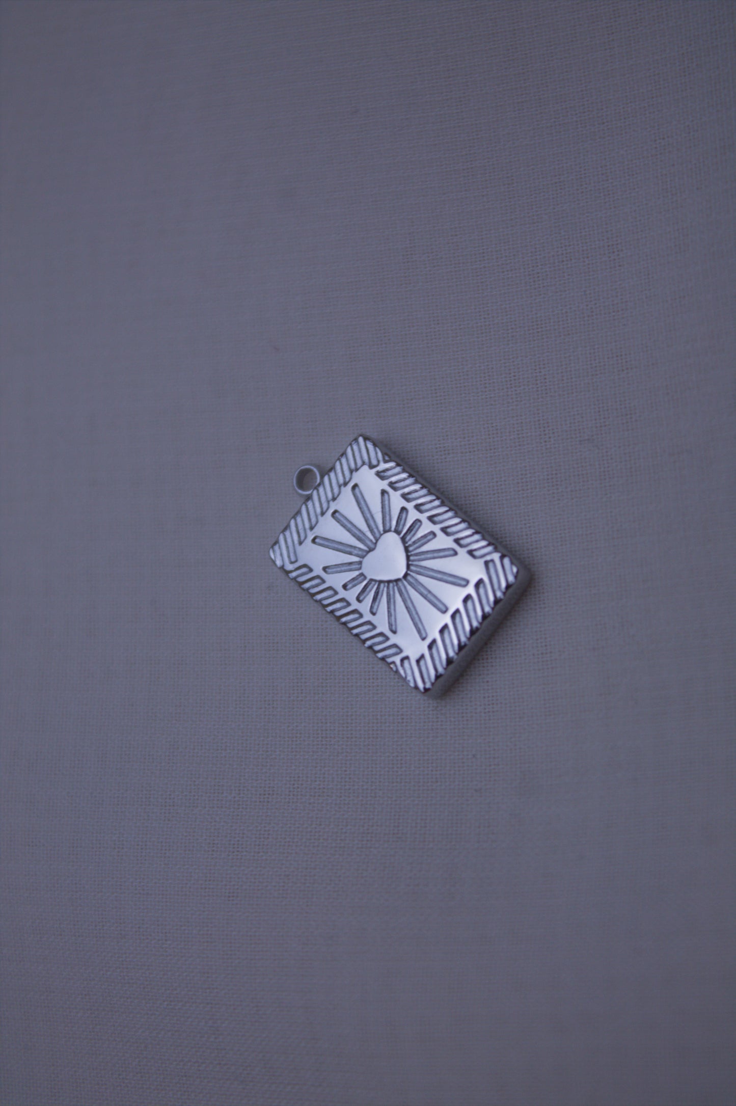 Silver Sunburst Heart Tarot Charm