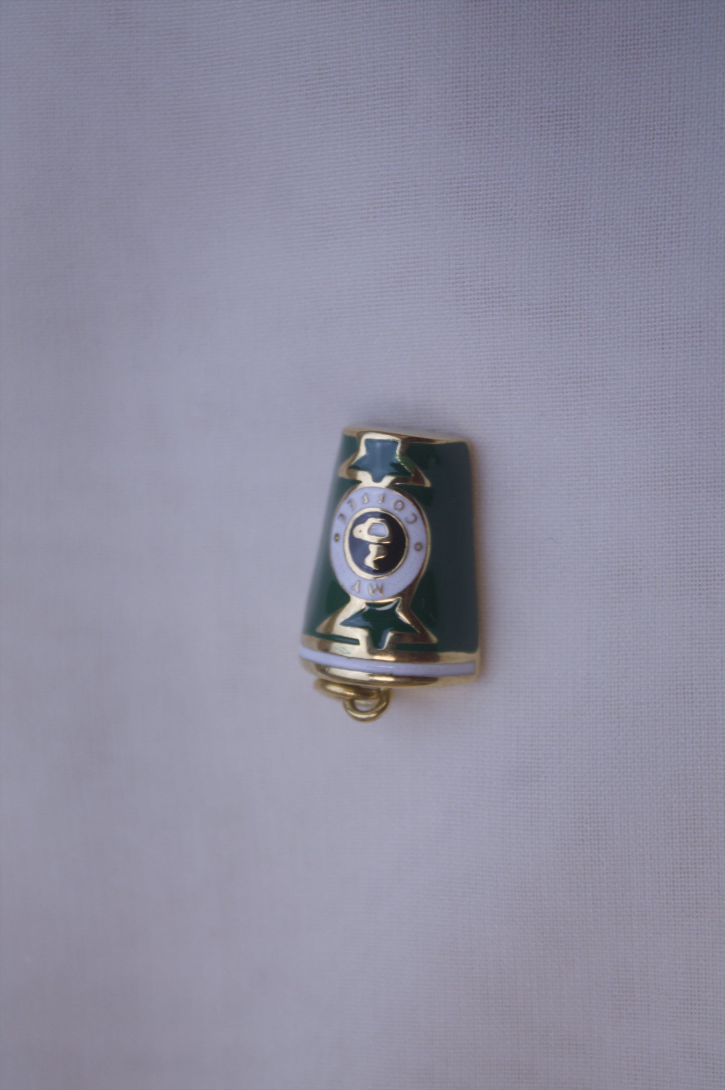 Green Enamel Coffee Cup Charm