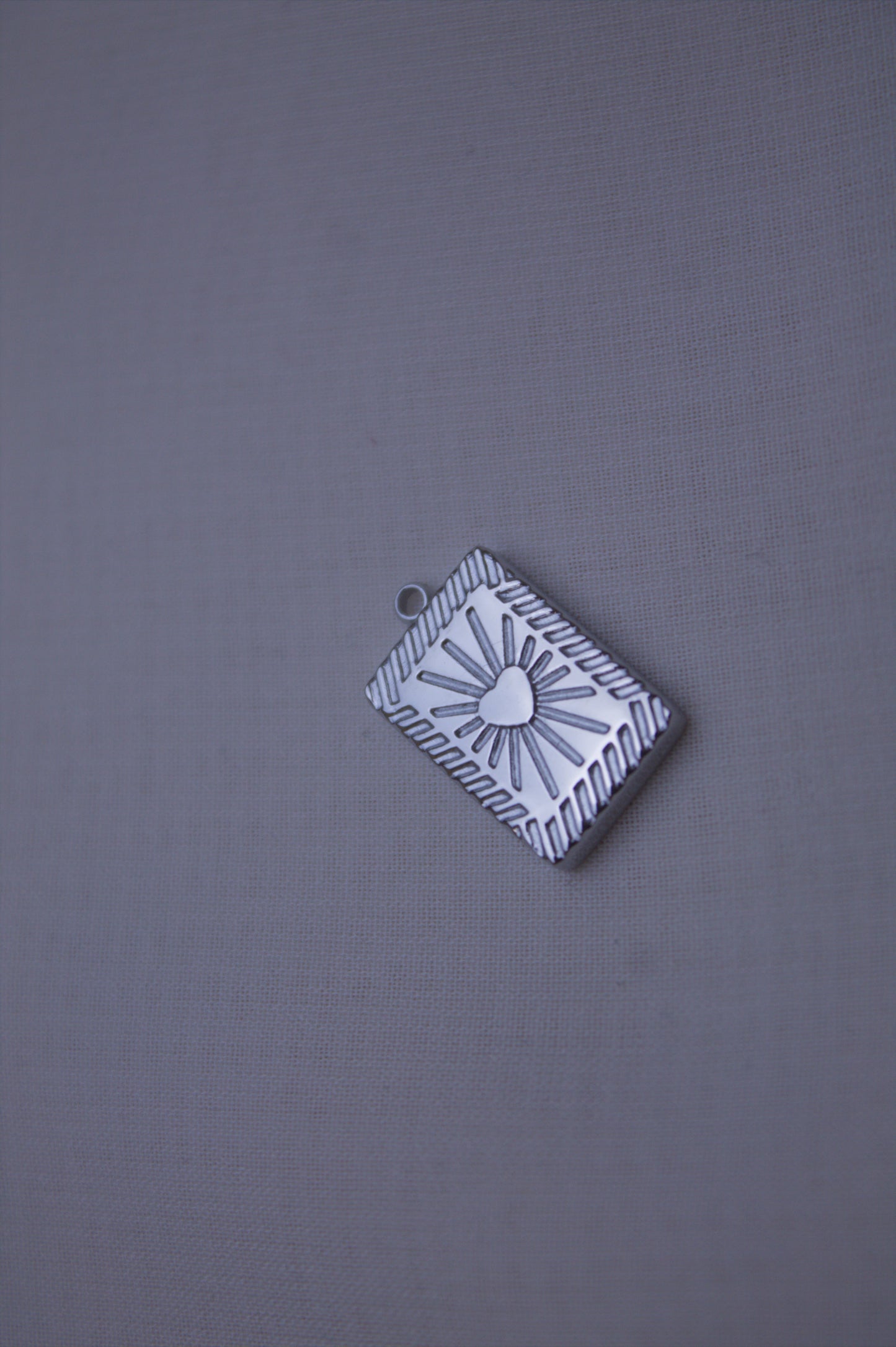 Silver Sunburst Heart Tarot Charm