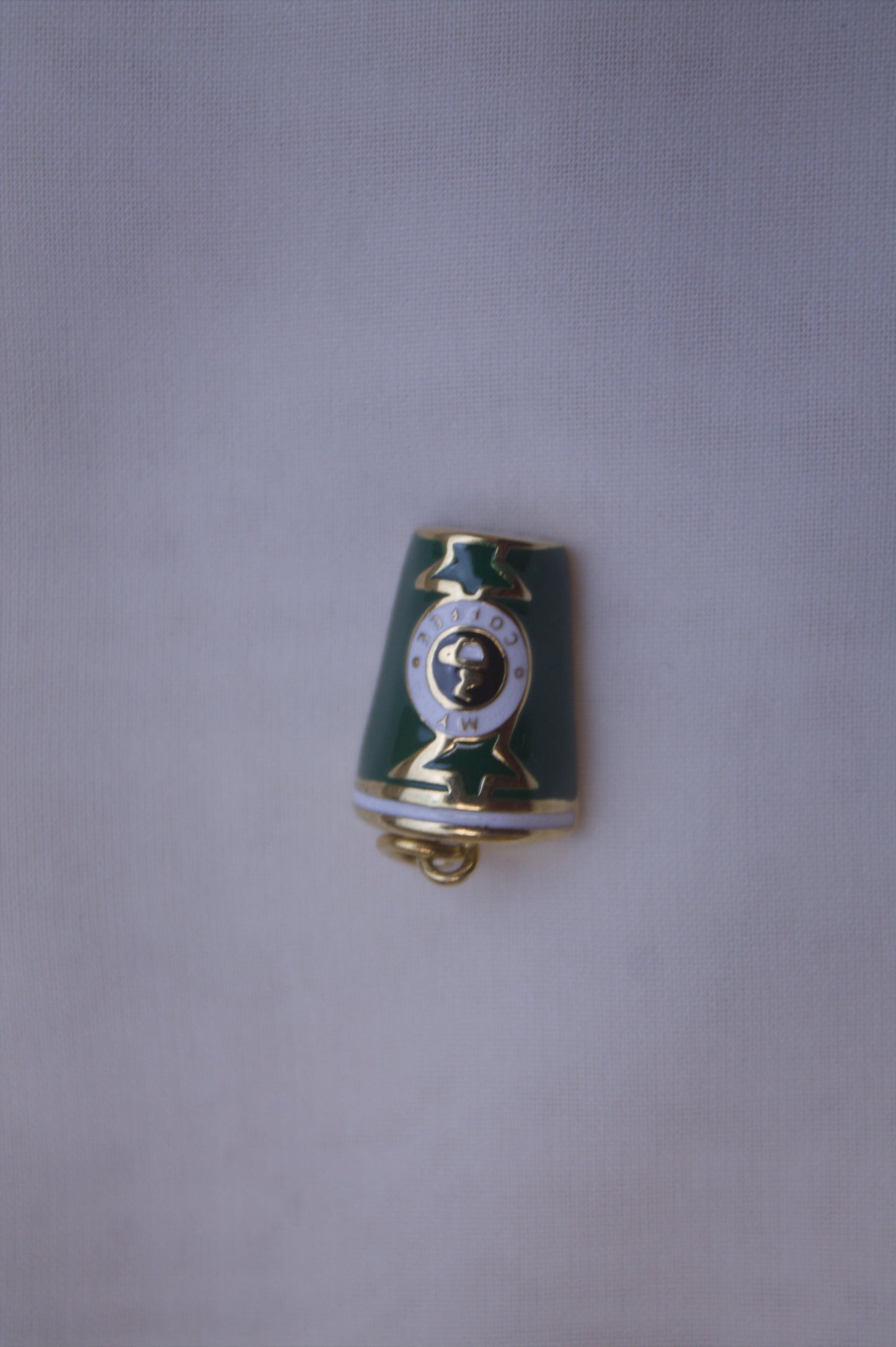 Green Enamel Coffee Cup Charm