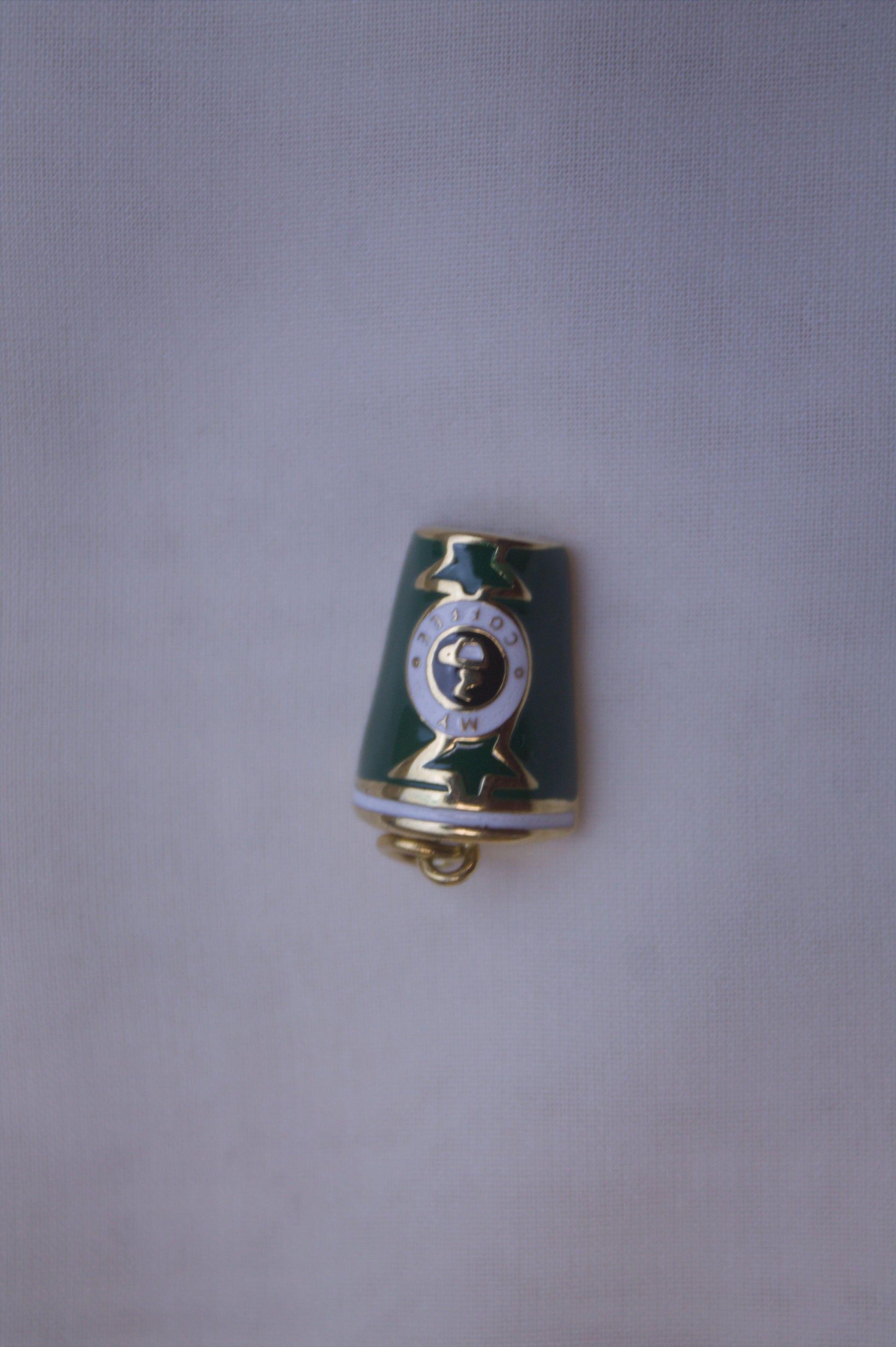 Green Enamel Coffee Cup Charm