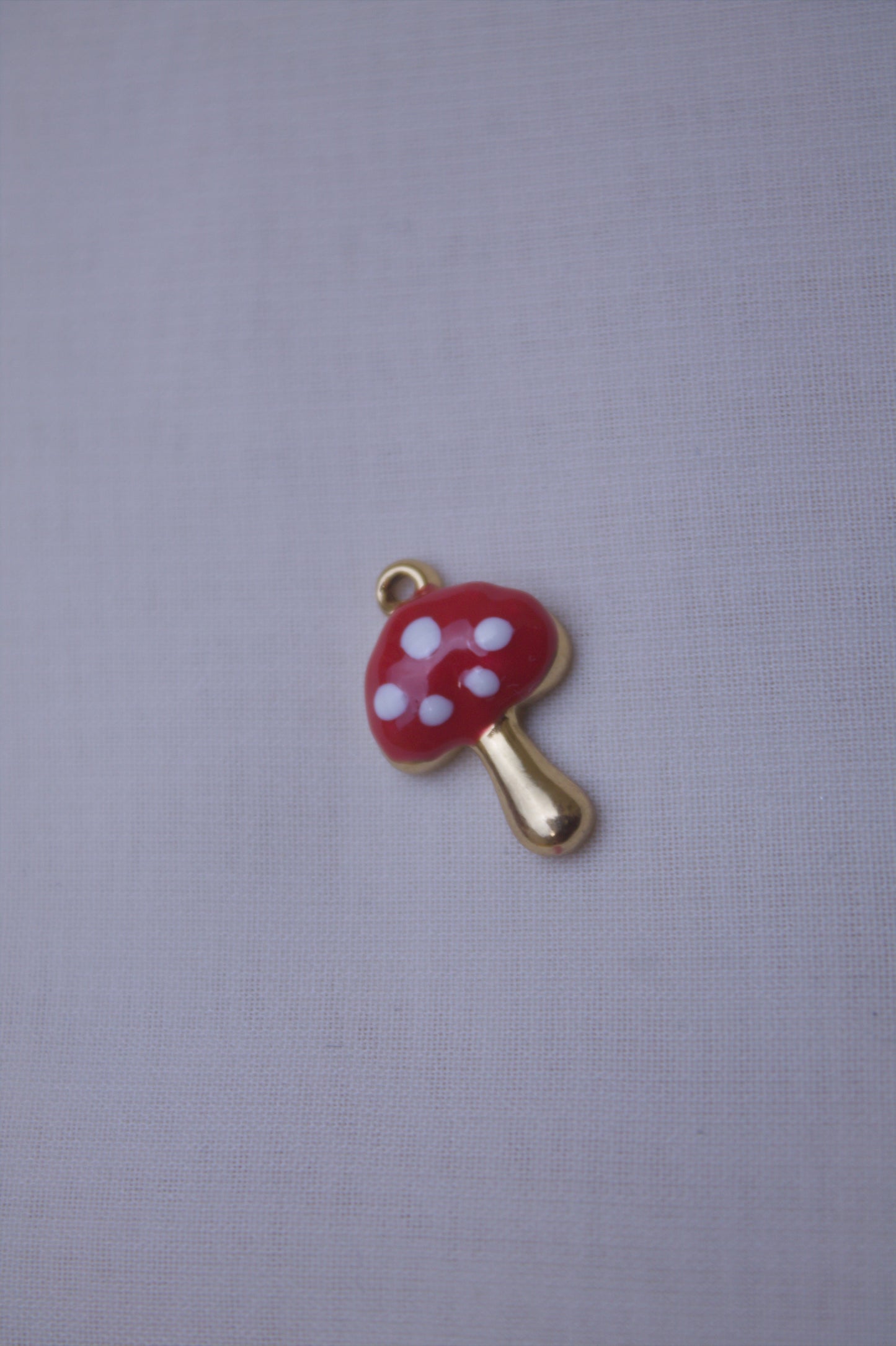 Red Enamel Mushroom Charm