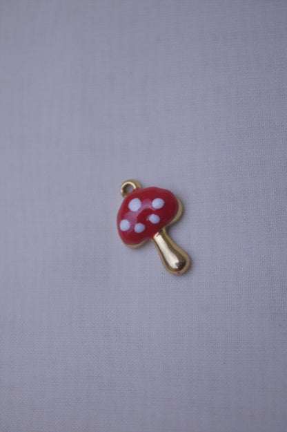 Red Enamel Mushroom Charm