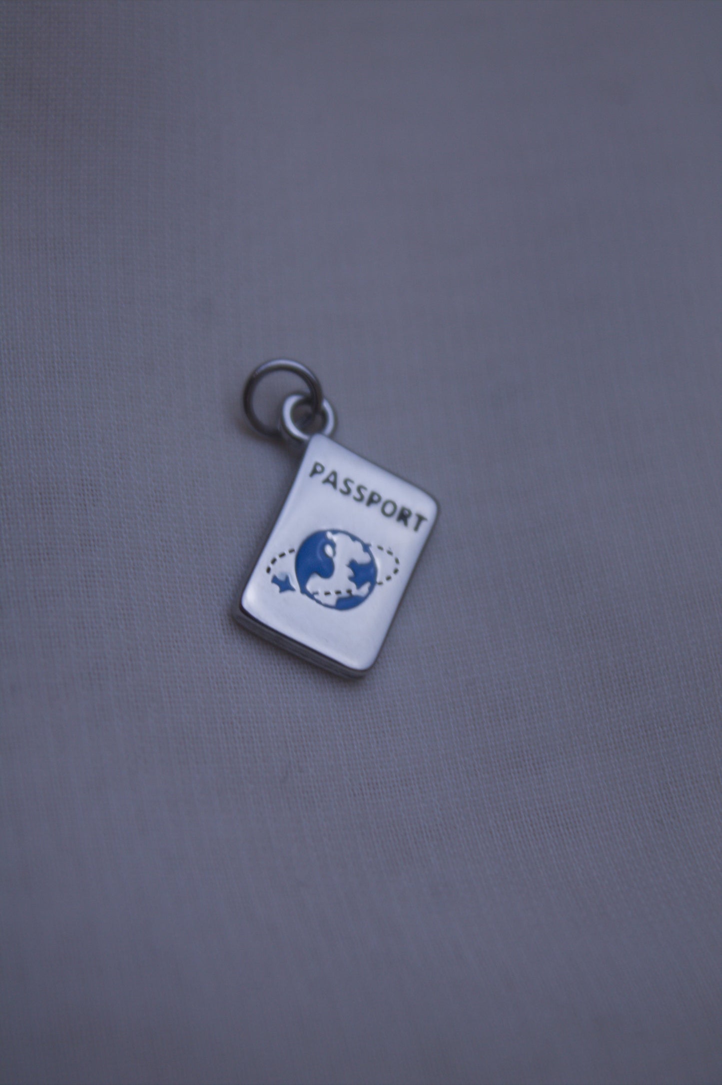 Enamel Silver Passport Charm